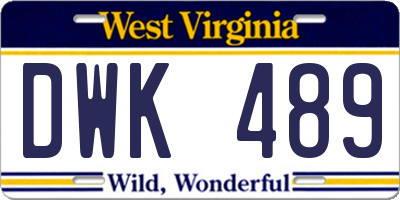 WV license plate DWK489