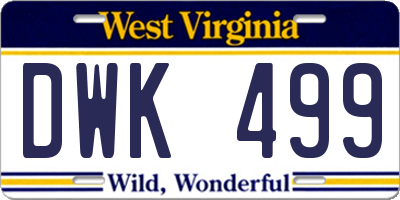 WV license plate DWK499