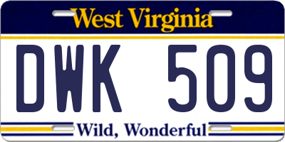 WV license plate DWK509
