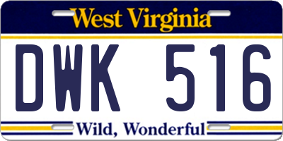 WV license plate DWK516