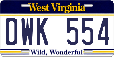WV license plate DWK554