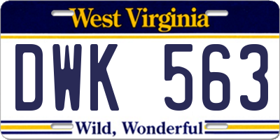 WV license plate DWK563