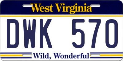 WV license plate DWK570