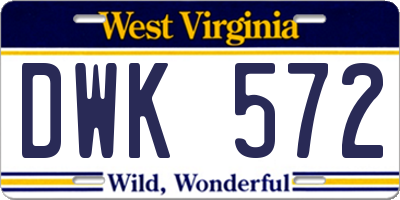 WV license plate DWK572