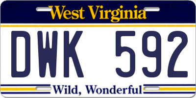 WV license plate DWK592