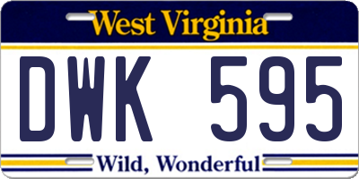 WV license plate DWK595
