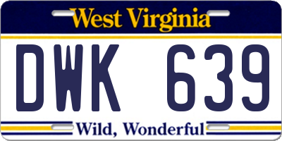 WV license plate DWK639