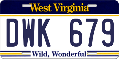WV license plate DWK679