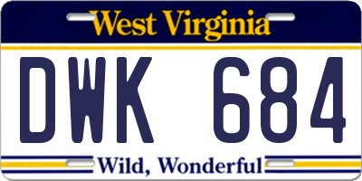 WV license plate DWK684
