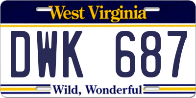 WV license plate DWK687