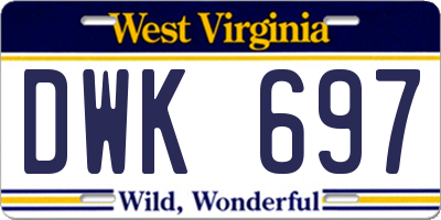 WV license plate DWK697