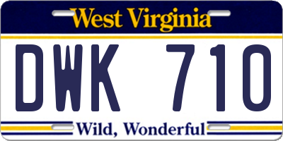 WV license plate DWK710
