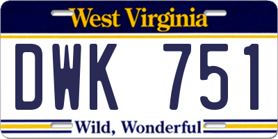 WV license plate DWK751