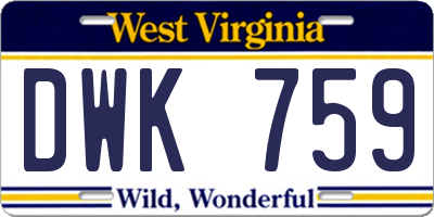 WV license plate DWK759
