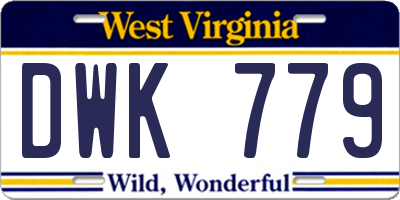 WV license plate DWK779