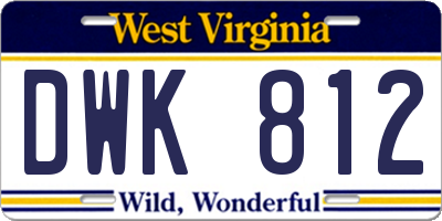 WV license plate DWK812