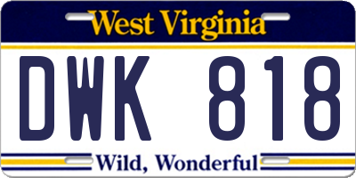 WV license plate DWK818