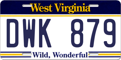 WV license plate DWK879