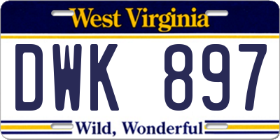 WV license plate DWK897