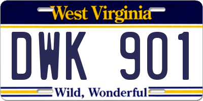 WV license plate DWK901