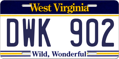 WV license plate DWK902