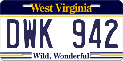 WV license plate DWK942