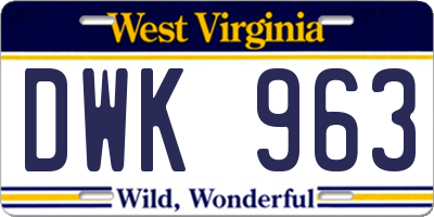 WV license plate DWK963