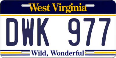 WV license plate DWK977