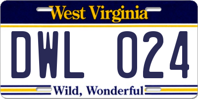 WV license plate DWL024