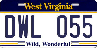 WV license plate DWL055