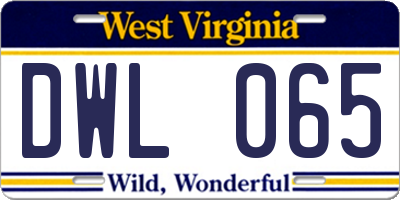 WV license plate DWL065