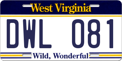 WV license plate DWL081