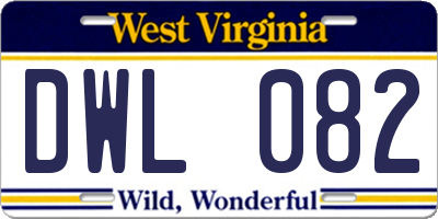 WV license plate DWL082