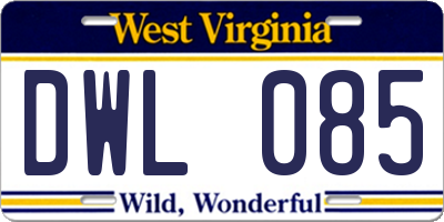WV license plate DWL085