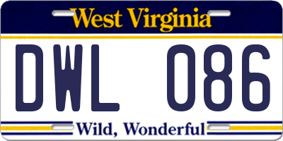WV license plate DWL086