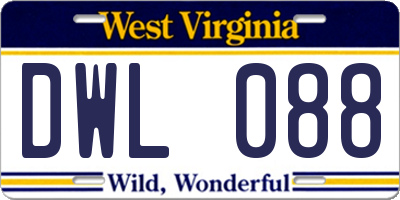 WV license plate DWL088