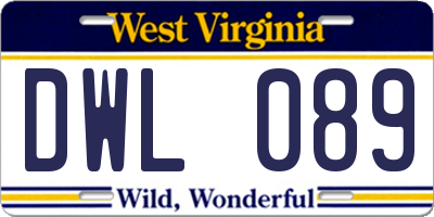 WV license plate DWL089