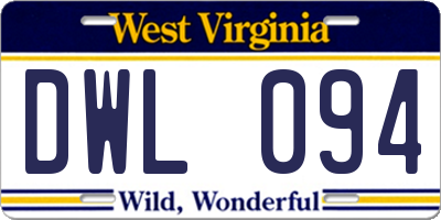 WV license plate DWL094
