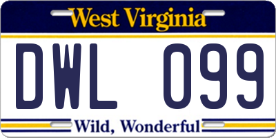 WV license plate DWL099