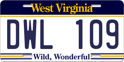 WV license plate DWL109