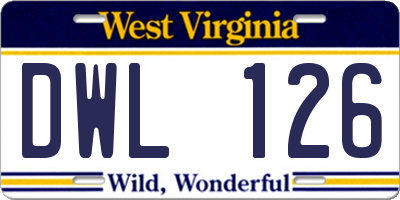 WV license plate DWL126