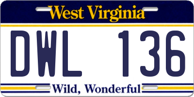 WV license plate DWL136