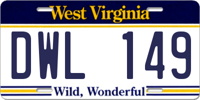 WV license plate DWL149