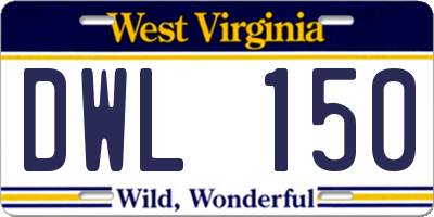 WV license plate DWL150