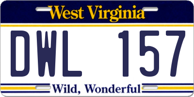 WV license plate DWL157