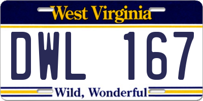 WV license plate DWL167