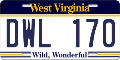 WV license plate DWL170
