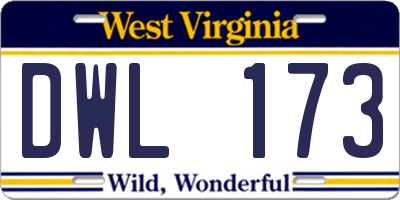 WV license plate DWL173