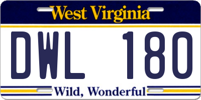 WV license plate DWL180