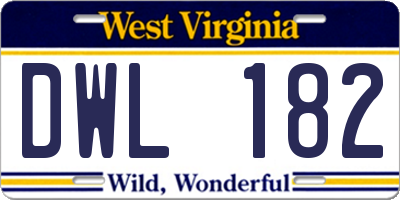 WV license plate DWL182